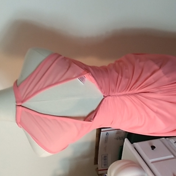 David's Bridal peach color 4 prom wedding bridesmaid mother bride dress formal - Picture 5 of 6